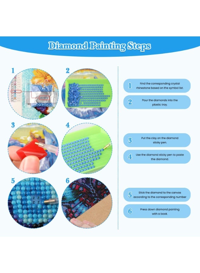 fantasize Diamond Art Painting Kit, Diamond Painting Kits Adult, Embroidery Cross Stitch Canvas Painting by Numbers for Beginner, Diamond Painting for Home Wall Decor (Blue Shells) - Image 5